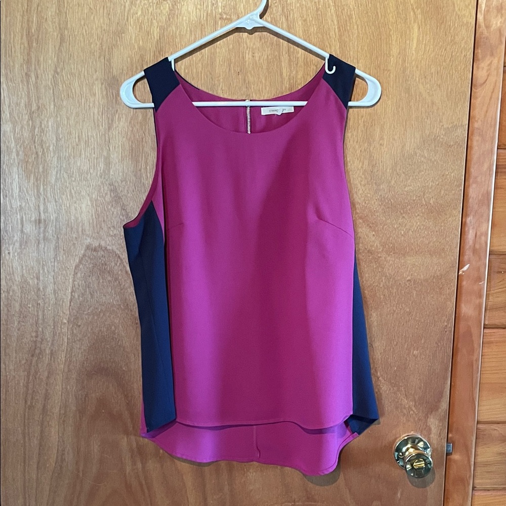 41 Hawthorn Magenta and Navy Sleeveless Blouse